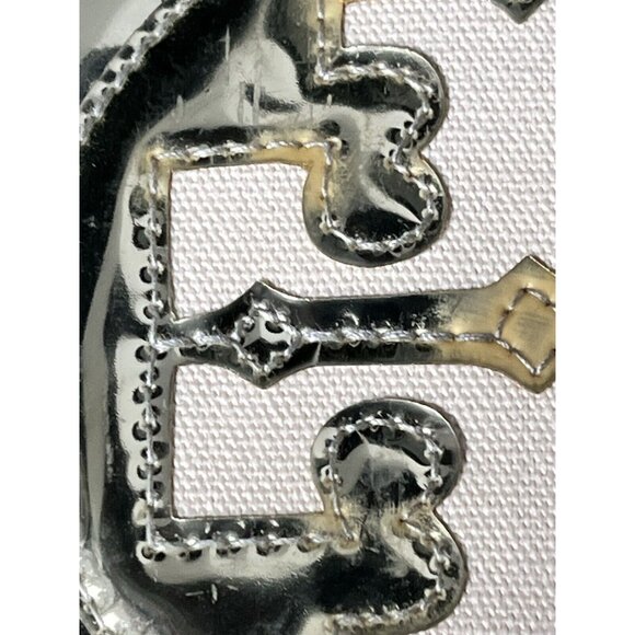 Tory Burch Vinyl Canvas Metallic Shiny Gold Large Tote Bag 16 x 11 x 7" - Picture 11 of 15